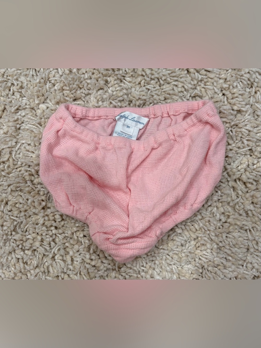Ralph Lauren Light Pink Knit Diaper cover/bloomers